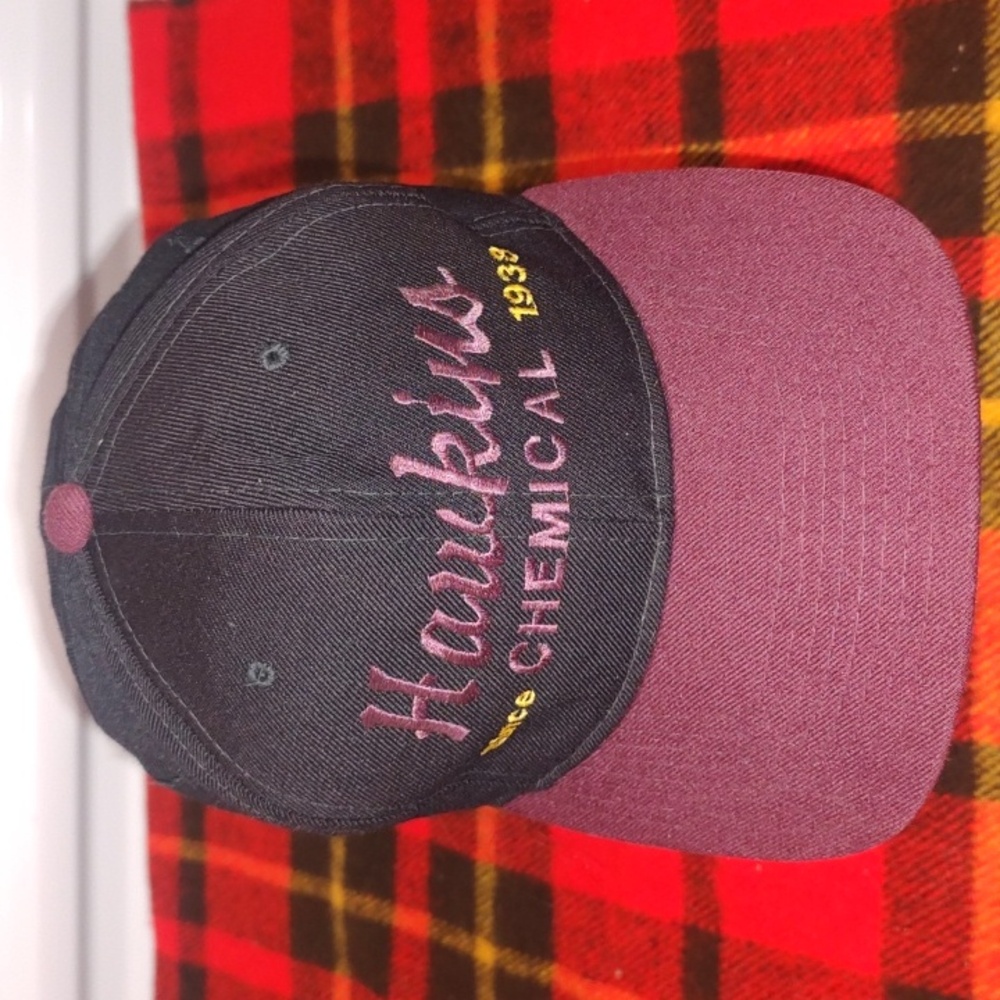 Vtg Hawkins Chemical 1938 Embroidered Raspberry Snapback Hat Cap w/Rope